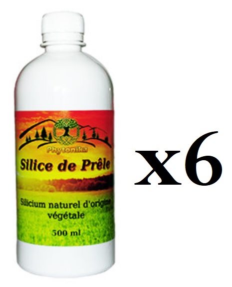 Silicio Orgánico - Sílice de Cola de caballo - 6 x 500 ml - Fórmula del Dr. Yves Baccichetti 