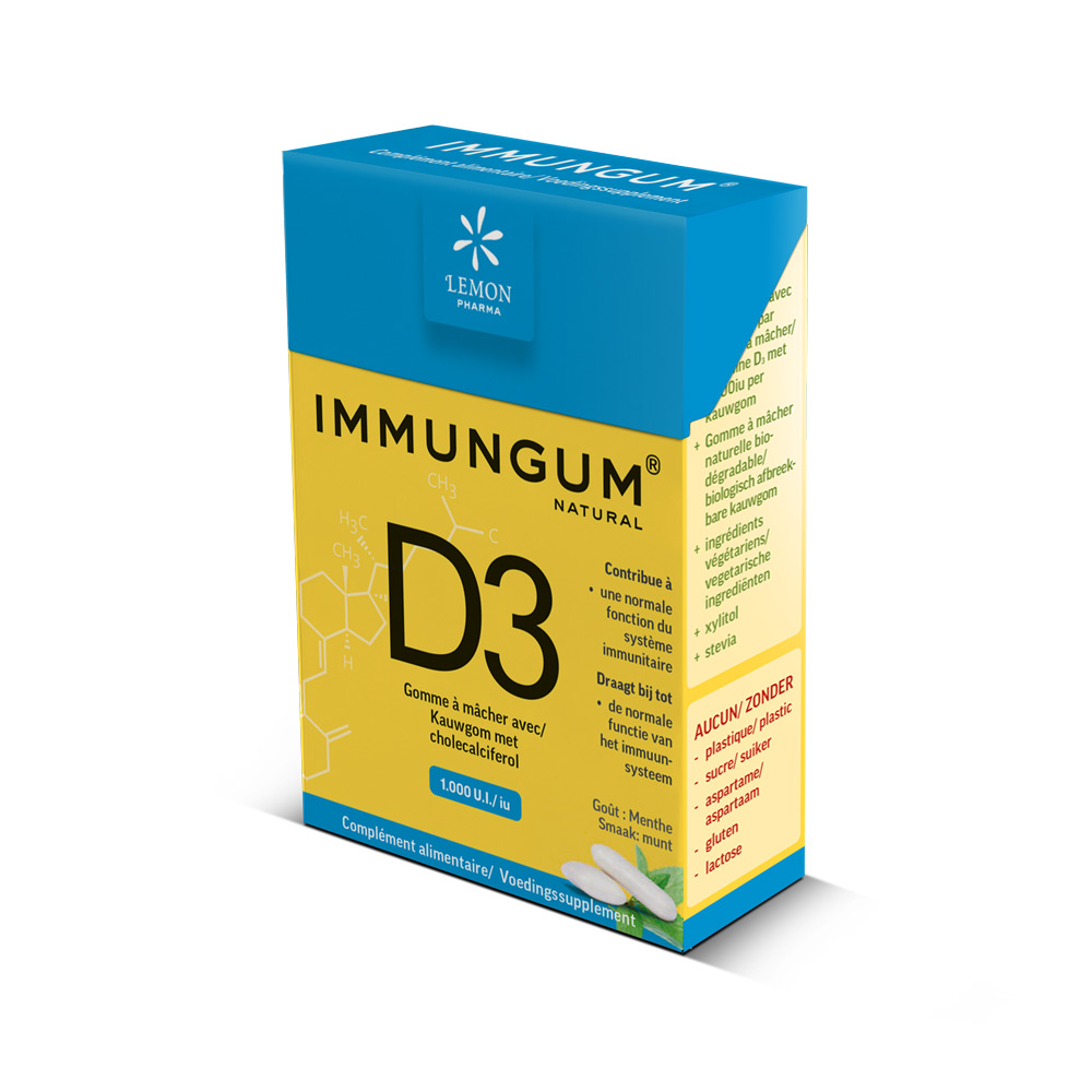 IMMUNGUM® chicle con vitamina D3 (1000 UI)