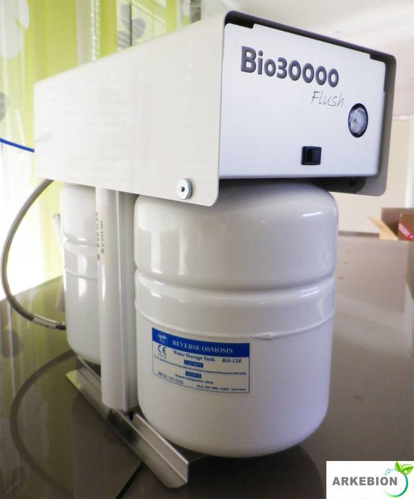 Bio30000® Flush - Equipo de ósmosis inverso - el agua purificada por ósmosis inverso sin descarga de agua con dinamización y vitalización (fabricado en Francia)