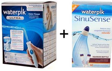 Waterpik WP100 ULTRA y SINUSENSE SWS360 con 60 recargas