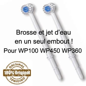 2 cepillos y boquillas Waterpik WP-100 WP-450 WP-300 WP-900 WP-260 WP-660