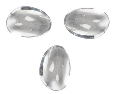 3 x Piedras Rodadas de Cristal de Roca (3,0 - 4,0cm)