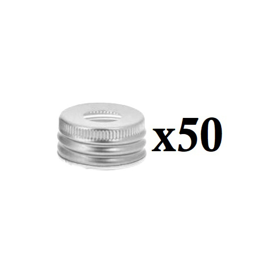 50 x tapones perforados (inyectables), tapones de rosca de aluminio autosellantes para botellas de plasma marino 250 y 500ml ODEMER-CSBS SEA-AQUACELL'S