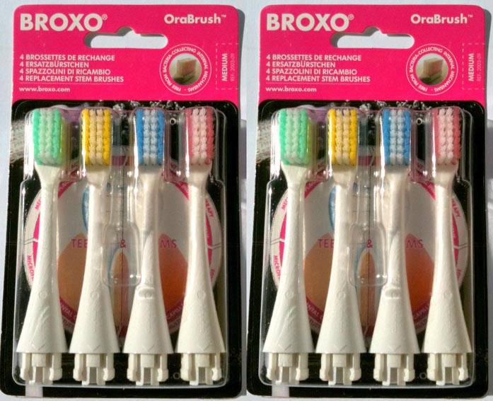 8 cepillos suaves repuestos Broxo OraBrush, Broxodents