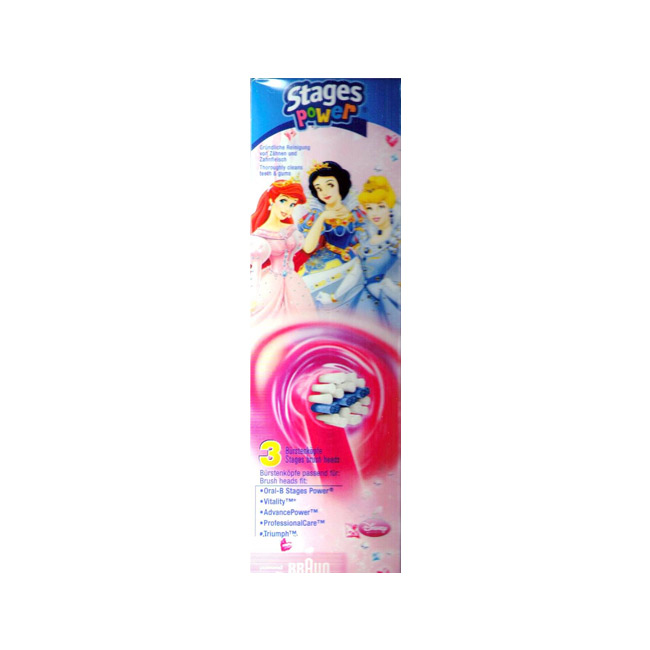 3 cabezales para niños Oral-B EB10 Blanca Nieves, Pequeña Sirena