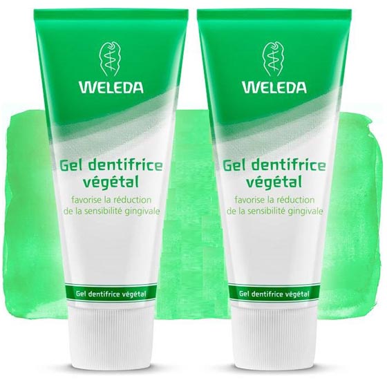 2 Gel dentifrice naturel Weleda végétal